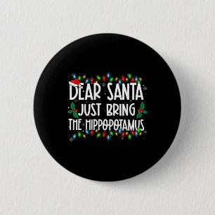 Macaron Rond 5 Cm Cher Père Noël, Apportez La Famille Hippopotamus X