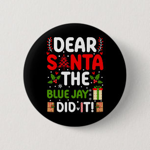 Macaron Rond 5 Cm Cher Père Noël, Le Jay Bleu L'A Fait