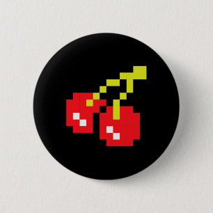 Macaron Rond 5 Cm Cherries 80s Jeu vidéo Halloween Costume Easy Gro