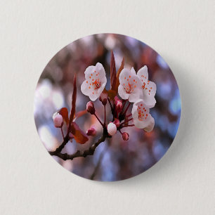 Macaron Rond 5 Cm Cherry Blossom Cluster With A Pink and Blue