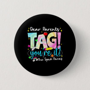 Macaron Rond 5 Cm Chers parents Tag Amour Sped pour Dernier jour d'é