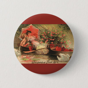 Macaron Rond 5 Cm Cherub avec coeur pour la Saint Valentin victorien