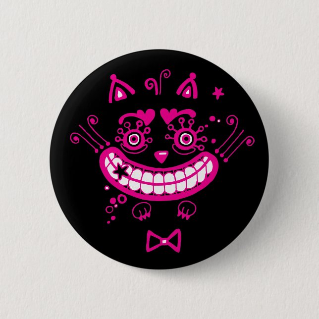 Macaron Rond 5 Cm Cheshire Cat (Devant)