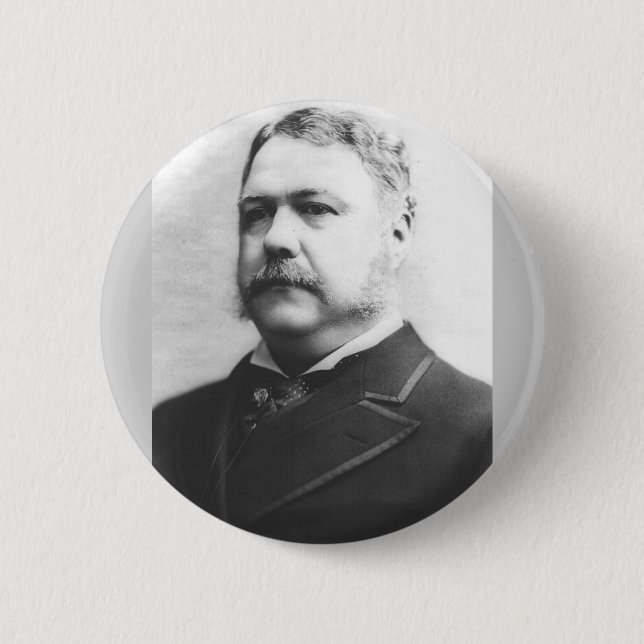 Macaron Rond 5 Cm Chester A. Arthur 21e Président (Devant)