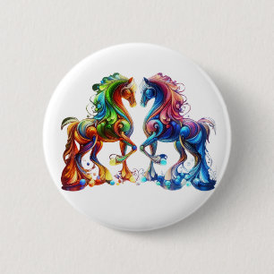Macaron Rond 5 Cm Cheval adorable