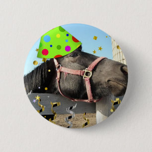 Macaron Rond 5 Cm Cheval animal de fête