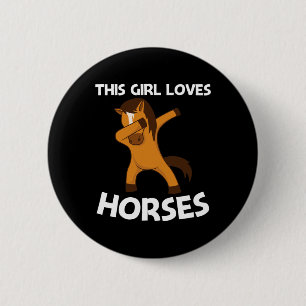 Macaron Rond 5 Cm Cheval cool Pour Filles Enfants Dabbing Pony Saddl
