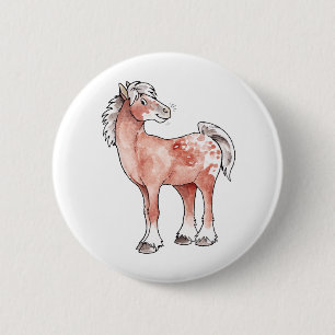 Macaron Rond 5 Cm Cheval d'Appaloosa