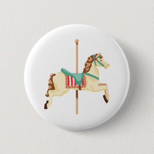 Macaron Rond 5 Cm Cheval de carrousel