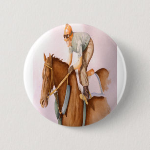 Macaron Rond 5 Cm Cheval de course et Jockey