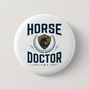 Macaron Rond 5 Cm Cheval Doctor Equine Vétérinaire