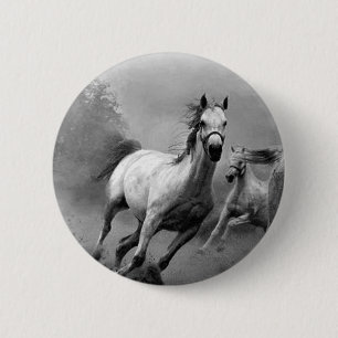 Macaron Rond 5 Cm Cheval en course