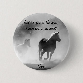Macaron Rond 5 Cm Cheval Galloping hors de la fosse