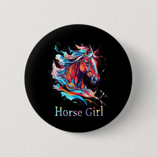 Macaron Rond 5 Cm Cheval Girl Equestre cavalier Horseback équitation