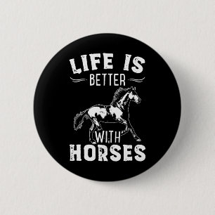 Macaron Rond 5 Cm Cheval Lover Cadeau Femmes équestre Fille cheval H