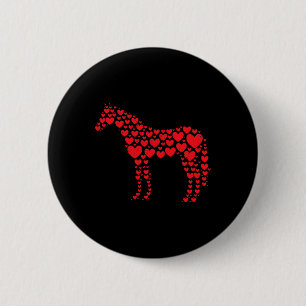 Macaron Rond 5 Cm Cheval Lover Heart Cadeau Horseback Rider & Ri
