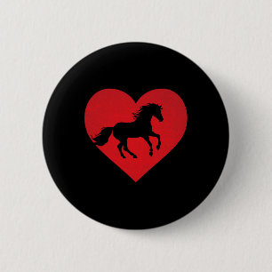 Macaron Rond 5 Cm Cheval Romantique en forme de coeur équestre Lover