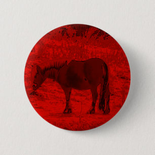 Macaron Rond 5 Cm Cheval Rouge