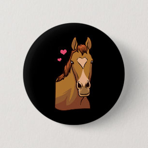 Macaron Rond 5 Cm Cheval Valentines Jour Chemise Coeur Pony Horsebac