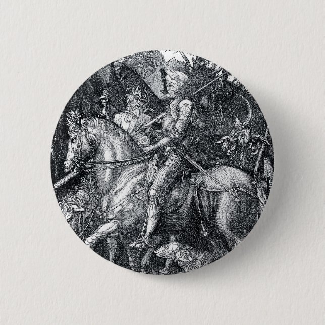 Macaron Rond 5 Cm Chevalier, mort et le diable - Albrecht Dürer (Devant)