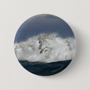 Macaron Rond 5 Cm Chevaux de Imaginaire : Mer