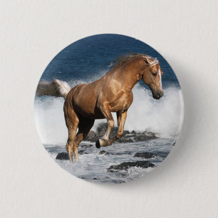 Macaron Rond 5 Cm Chevaux d'imaginaire : Éclaboussure d'été