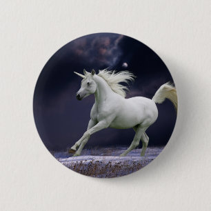 Macaron Rond 5 Cm Chevaux d'imaginaire : Licorne