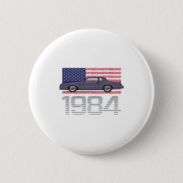 Macaron Rond 5 Cm Chevrolet Monte Carlo Blue 1984  (Devant)