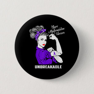 Macaron Rond 5 Cm Chiari Malformation Guerrier Incassable Chemise Aw