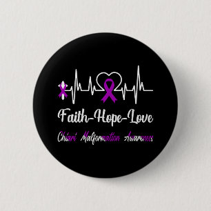 Macaron Rond 5 Cm Chiari Malformation Sensibilisation Heartbeat Chri
