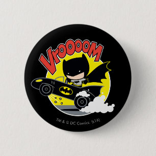 Macaron Rond 5 Cm Chibi Batman Dans Le Batmobile