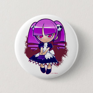 Macaron Rond 5 Cm Chibi Goth