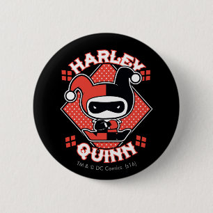 Macaron Rond 5 Cm Chibi Harley Quinn