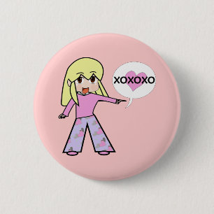 Macaron Rond 5 Cm Chibi Valentine