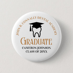 Macaron Rond 5 Cm Chic Dental School sur mesure Dentist Graduation