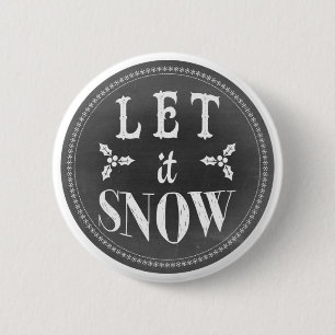 Macaron Rond 5 Cm Chic Festif Tableau Noir Laissez Tomber la Neige