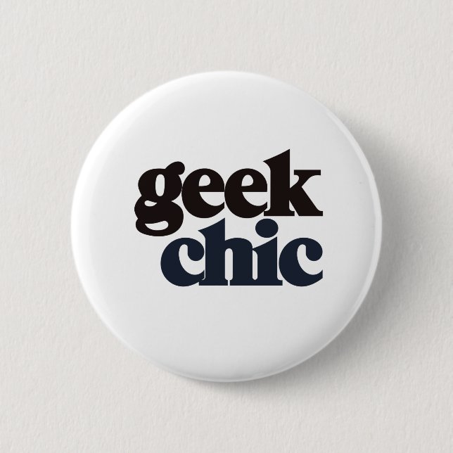 Macaron Rond 5 Cm Chic geek (Devant)