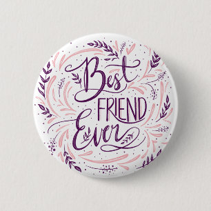 Macaron Rond 5 Cm Chic Lettre main meilleur ami toujours la typograp