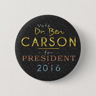 Macaron Rond 5 Cm Chic noir de président 2016 or de Ben Carson