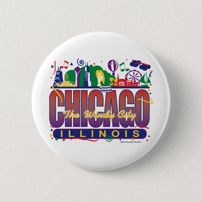 Macaron Rond 5 Cm Chicago-Confetti (Devant)
