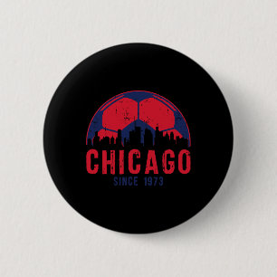 Macaron Rond 5 Cm Chicago Skyline Soccer Fc Futbol Illinois