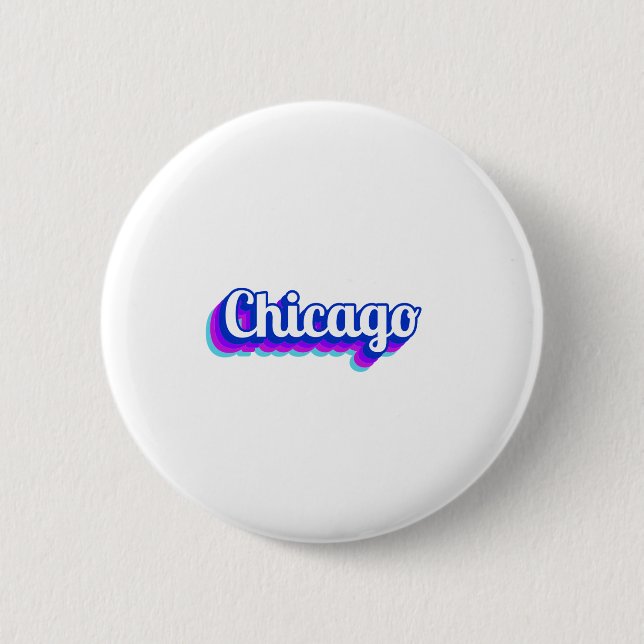 Macaron Rond 5 Cm Chicago vintage (Devant)