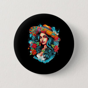 Macaron Rond 5 Cm Chicano Chicana La Raza Barrio Tatouage Art Décès 