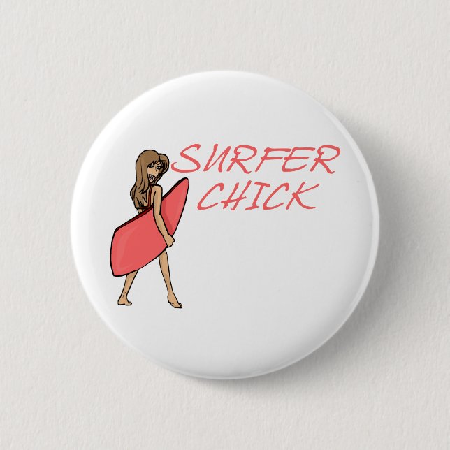 Macaron Rond 5 Cm Chick surfer (Devant)