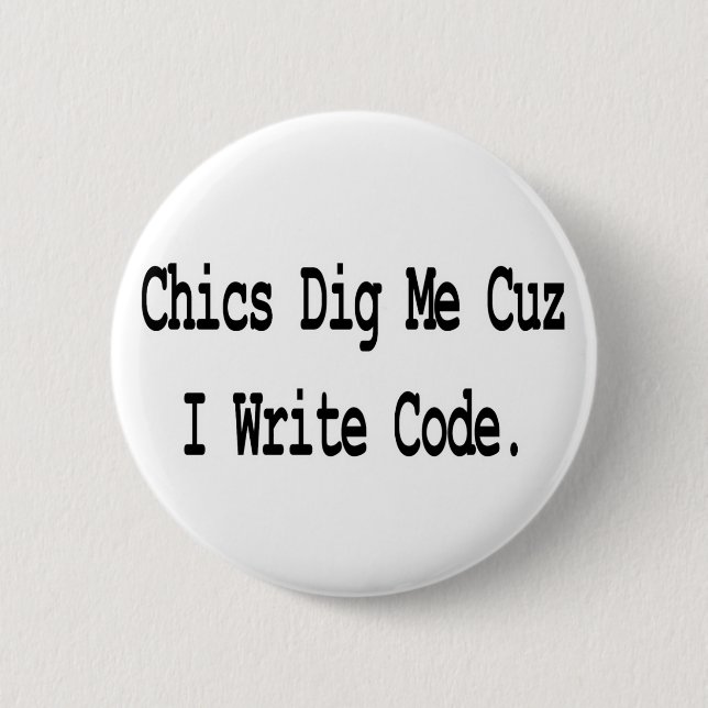 Macaron Rond 5 Cm chics dig me cuz code écriture (Devant)
