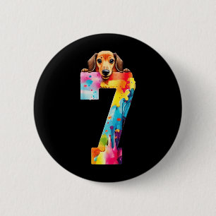 Macaron Rond 5 Cm Chien 7 Ans Anniversaire Teckel