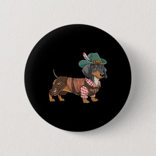 Macaron Rond 5 Cm Chien allemand Dachshund Bavarian Weiner Saucisse