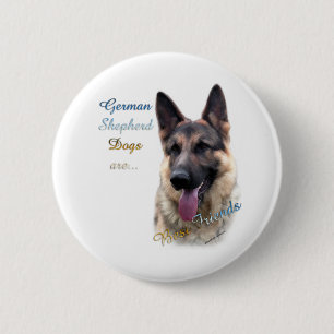 Macaron Rond 5 Cm Chien berger allemand Best Friend 2 - Bouton