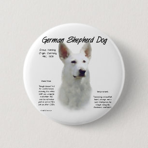 Macaron Rond 5 Cm Chien berger allemand (wht) Conception de l'histoi