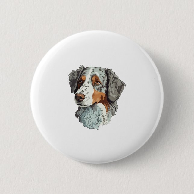 Macaron Rond 5 Cm Chien berger australien (Devant)